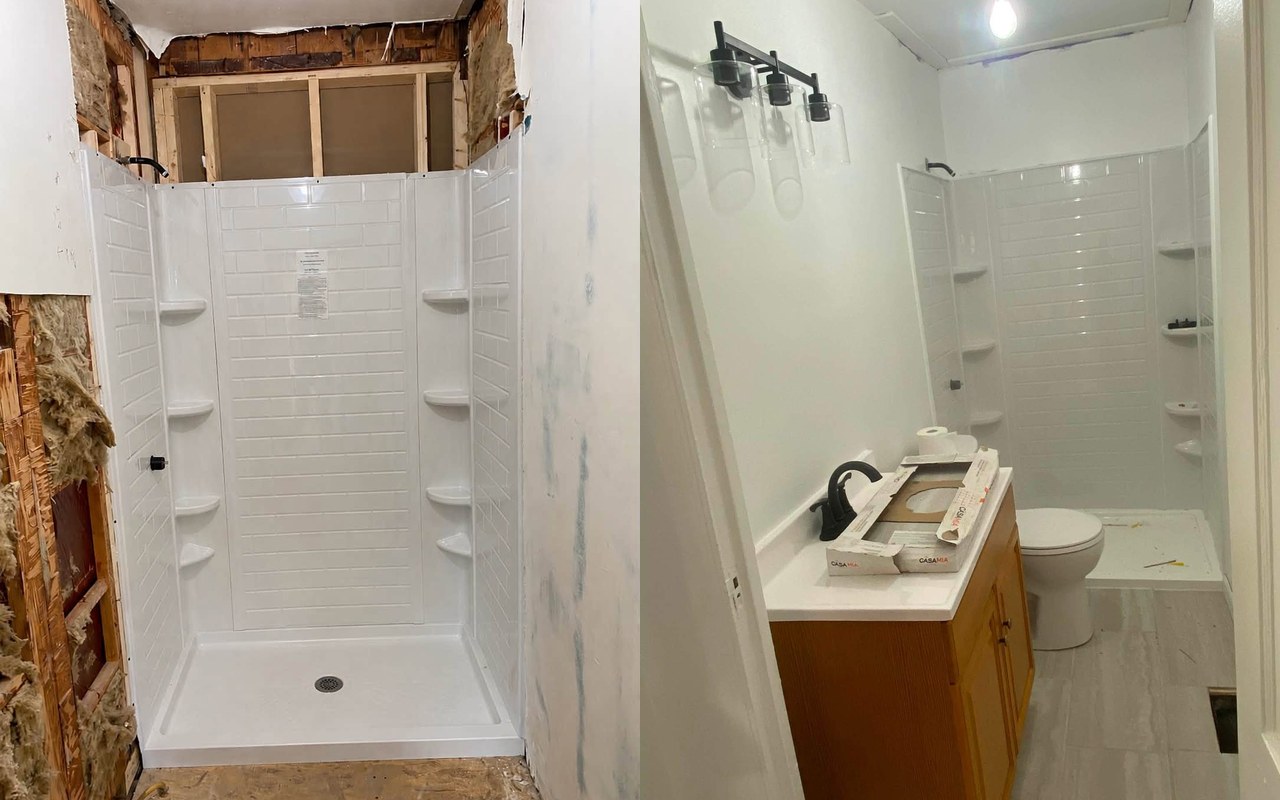 Before and after — Bathroom Remodel