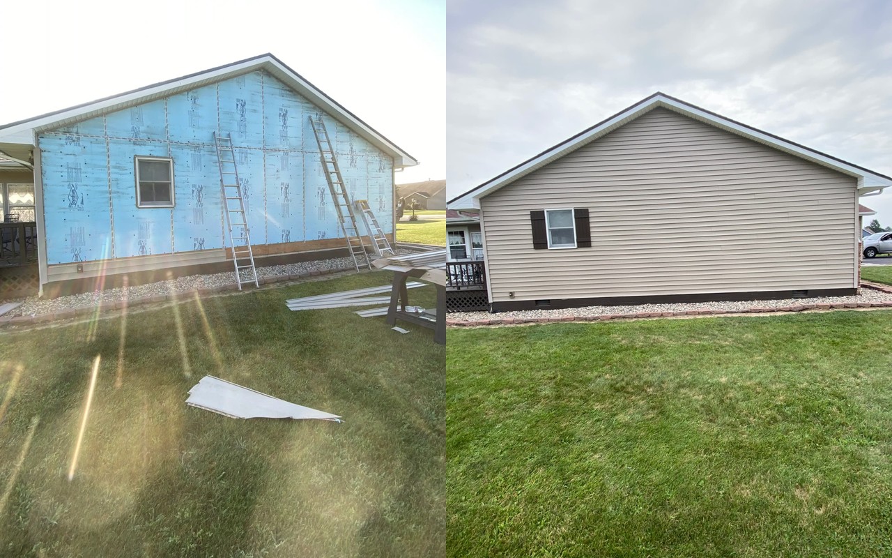 Before and after — Exterior Siding Installation